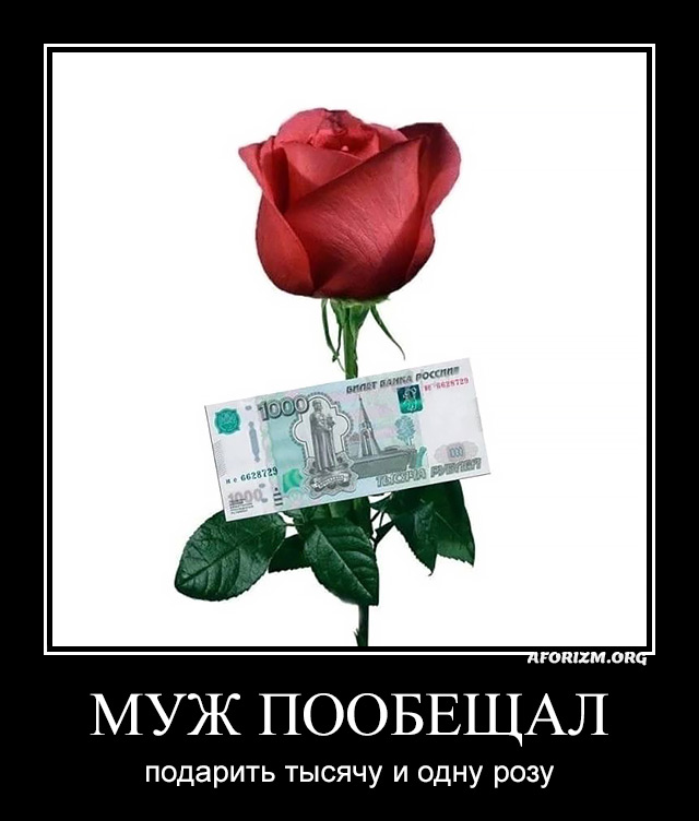 Муж пообещал подарить тысячу и одну розу.